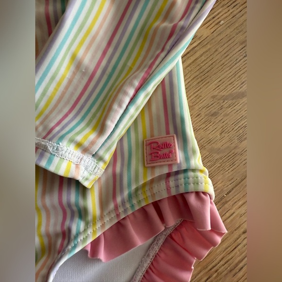 Ruffle Butts One Piece Colorful Striped Swimsuit Size 3T - Picture 2 of 4